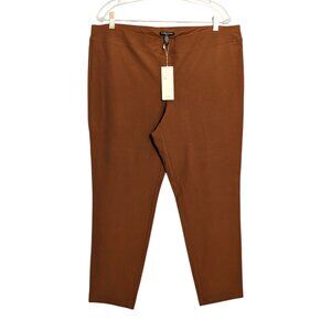 Eileen Fisher Womens 1X Nutmeg Slim Ankle Pants Stretch Crepe French Knit nwt